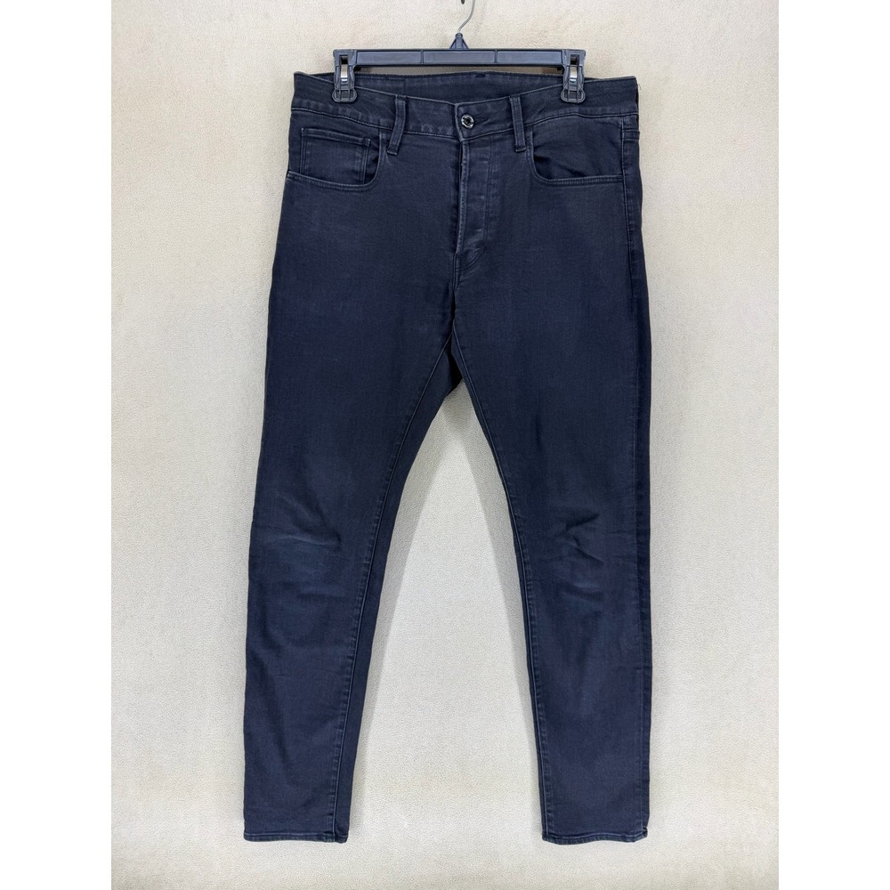 G Star Raw 3301 Deconstructed Slim Jeans Mens Black Wash Button Fly Size 31x32